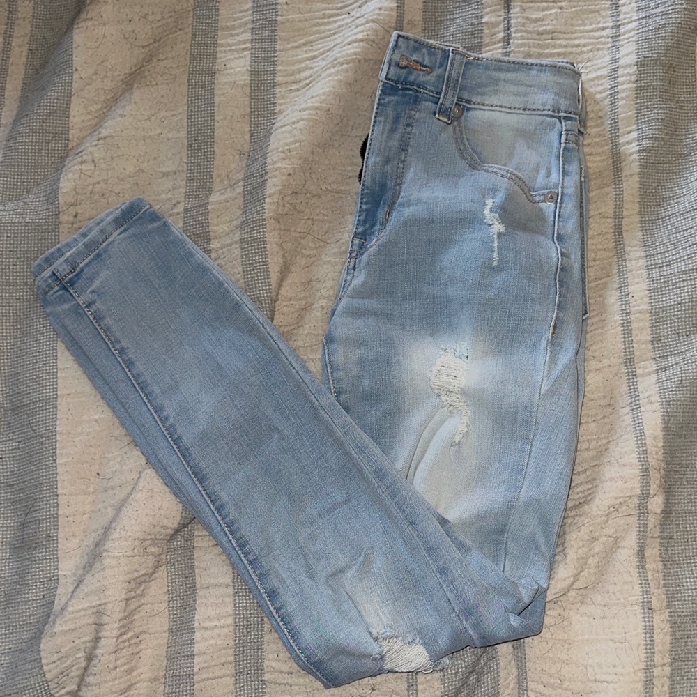 Aeropostale Light Blue Distressed Jeggings